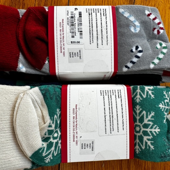 NWT MACYS 8 pairs Christmas Holiday Socks CLUB ROOM MENS Sz L 8 - 12 NEW IN PKG - Picture 5 of 6